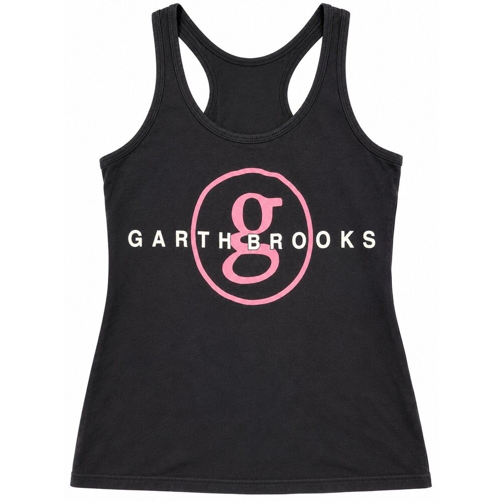Garth Brooks Tank Top Womens Small Black Racerback Blame It All On My Roots